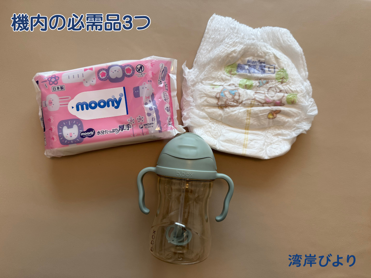 機内の必需品3つ